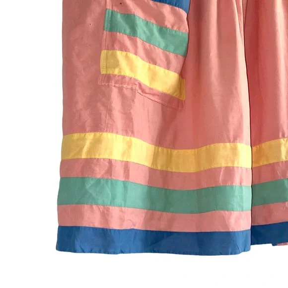 Beautiful Vintage striped apron, sash in back, with pocket, excellent condition - Picture 8 of 16
